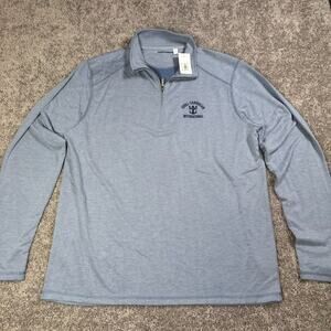 Royal Caribbean Long Sleeve 1/4 Zip Lightweight Mens Size XL Blue Gray